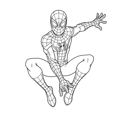 Dynamic Spider-Man Coloring Page coloring page