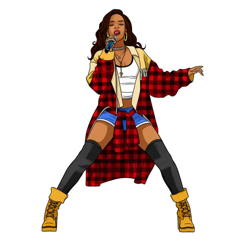 Dynamic Stage Singer Coloring Page colored reference