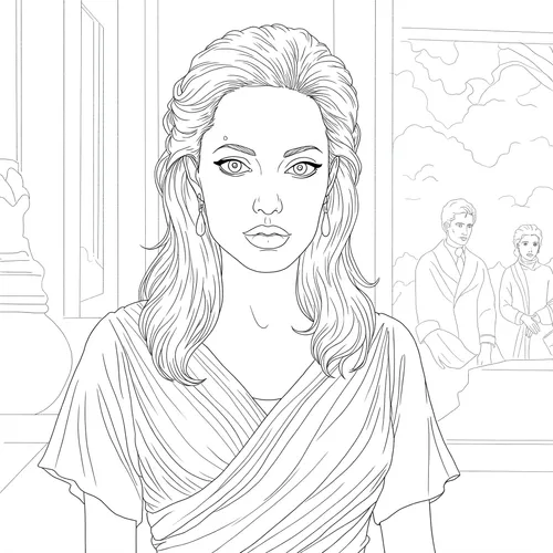 Elegant Angelina Jolie Coloring Page coloring page