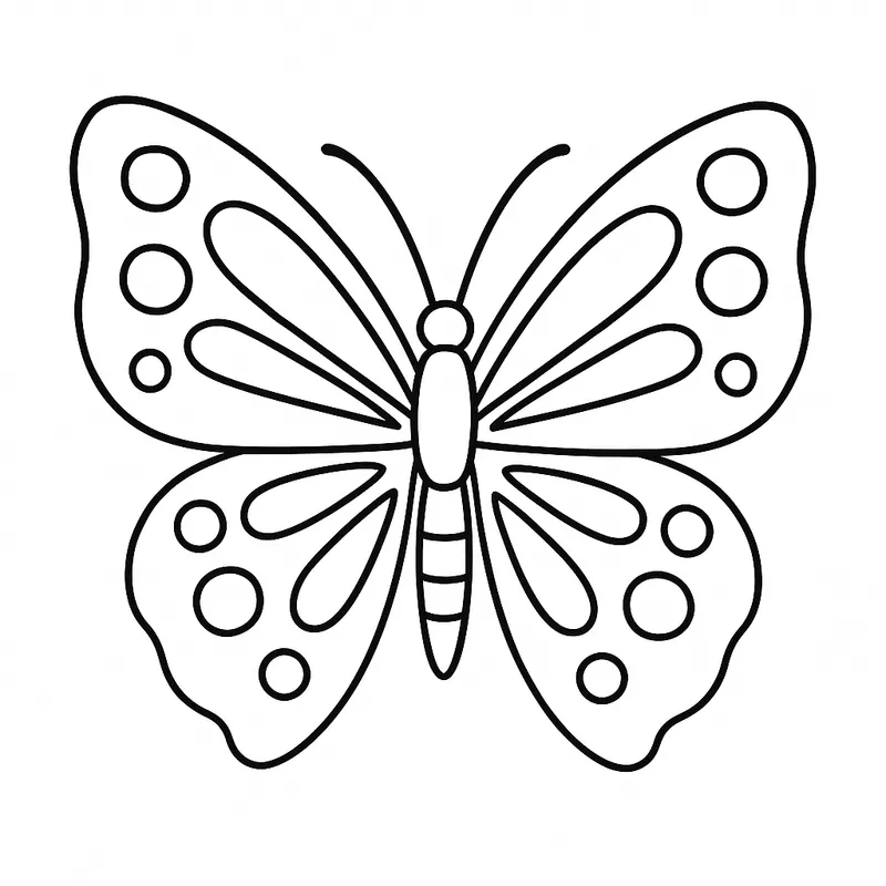 Elegant Butterfly Outline Coloring Page coloring page