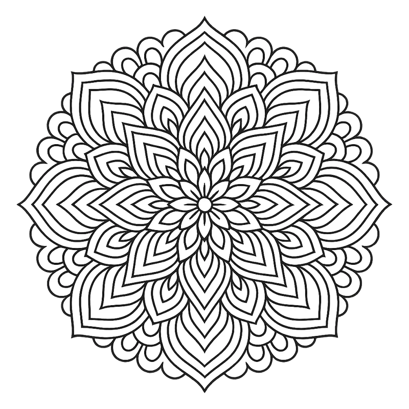 Elegant Floral Mandala Coloring Page coloring page