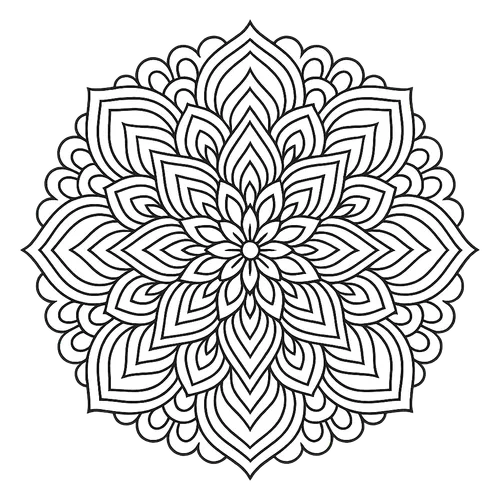 Elegant Floral Mandala Coloring Page coloring page