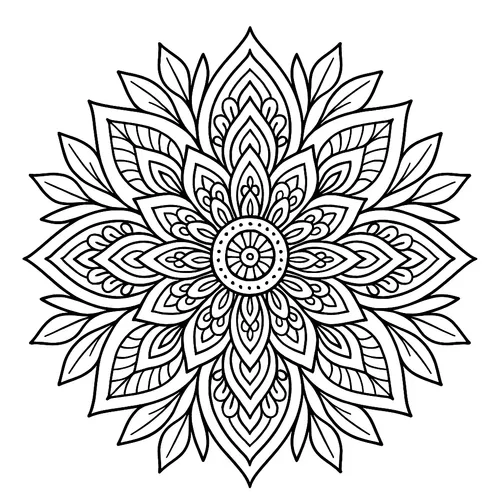 Elegant Flower Mandala Coloring Page coloring page