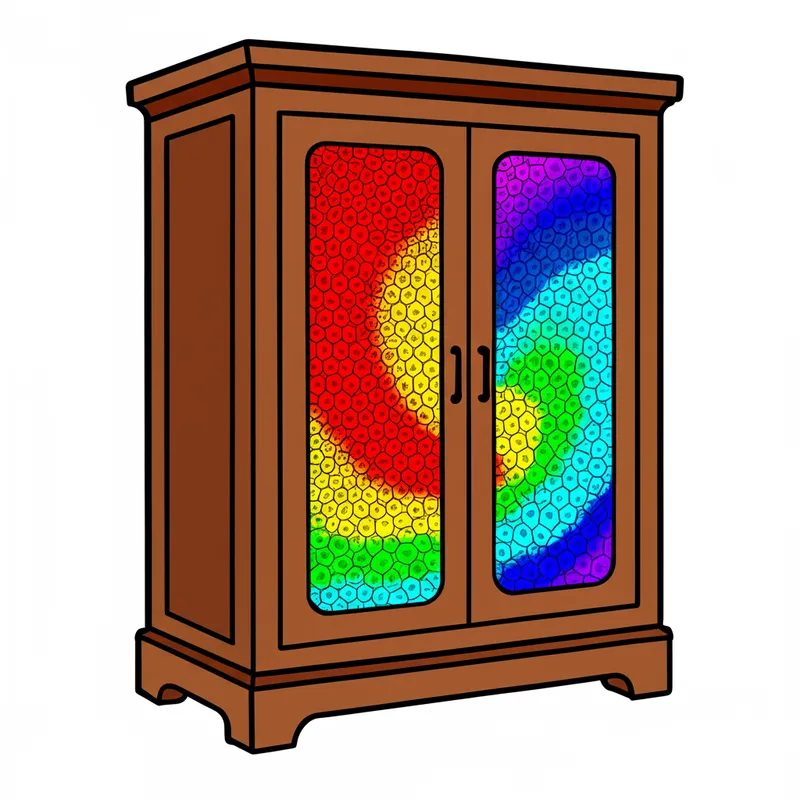 Elegant Wardrobe Coloring Page colored reference