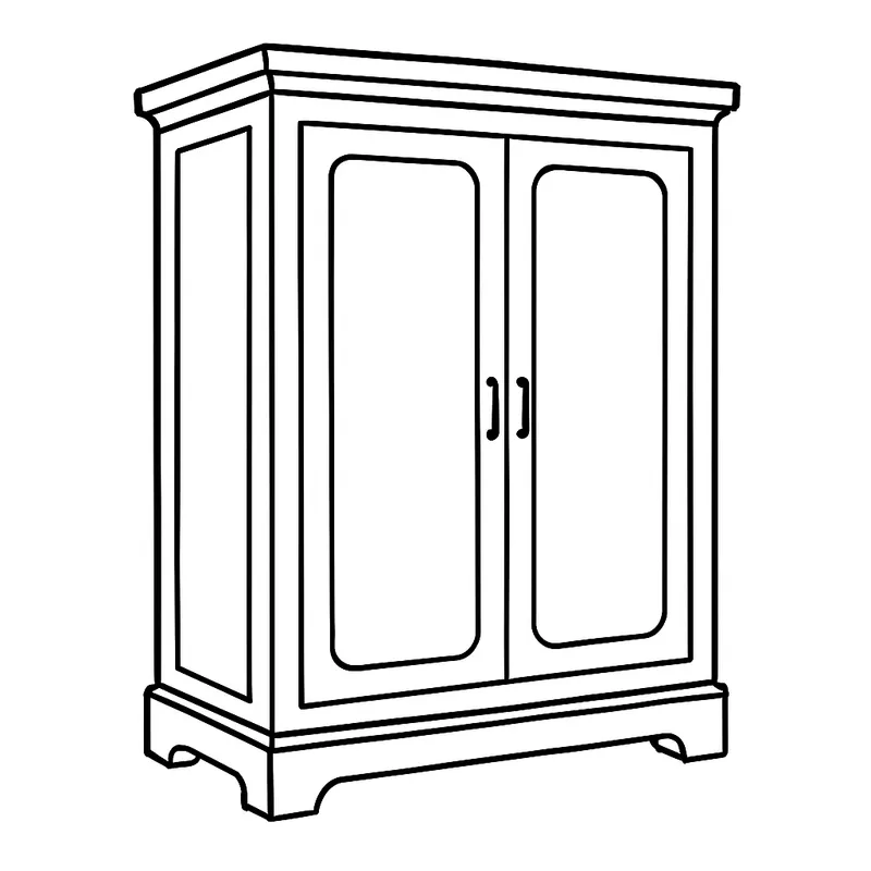 Elegant Wardrobe Coloring Page coloring page