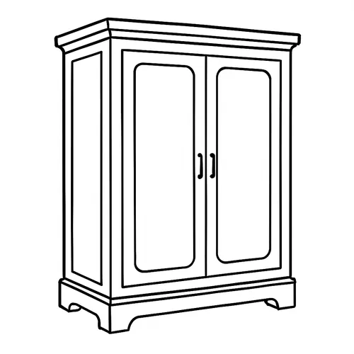 Elegant Wardrobe Coloring Page coloring page