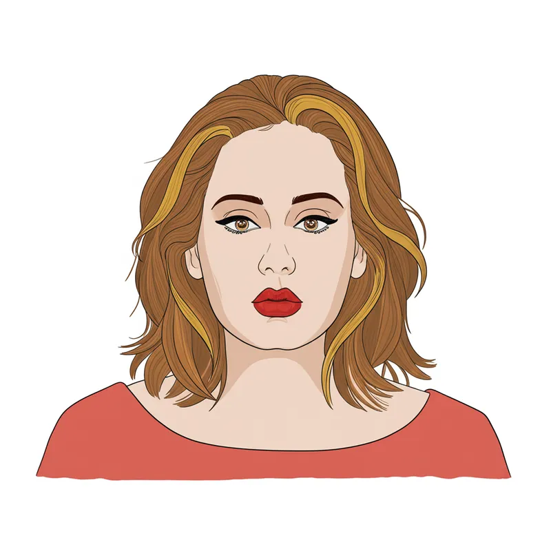 Elegant Woman Portrait Coloring Page colored reference