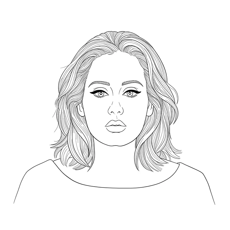 Elegant Woman Portrait Coloring Page coloring page