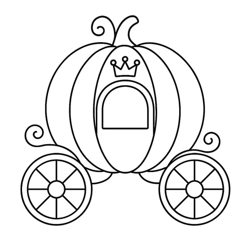 Enchanting Pumpkin Carriage Coloring Page coloring page