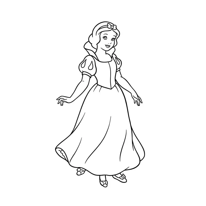 Enchanting Snow White Coloring Page coloring page