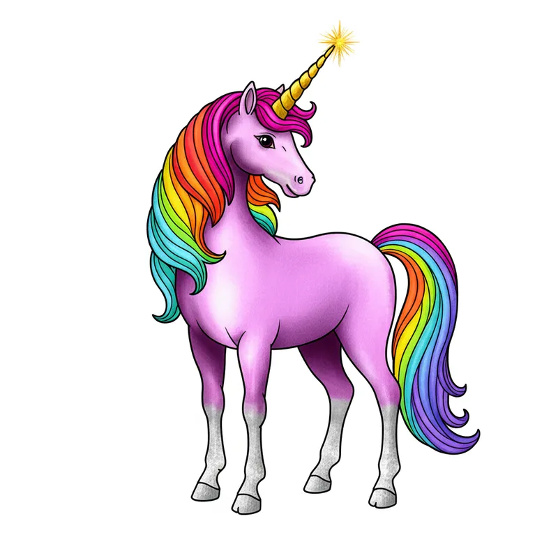 Enchanting Unicorn Coloring Page colored reference