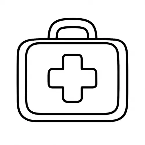 Essential First Aid Kit Coloring Page coloring page