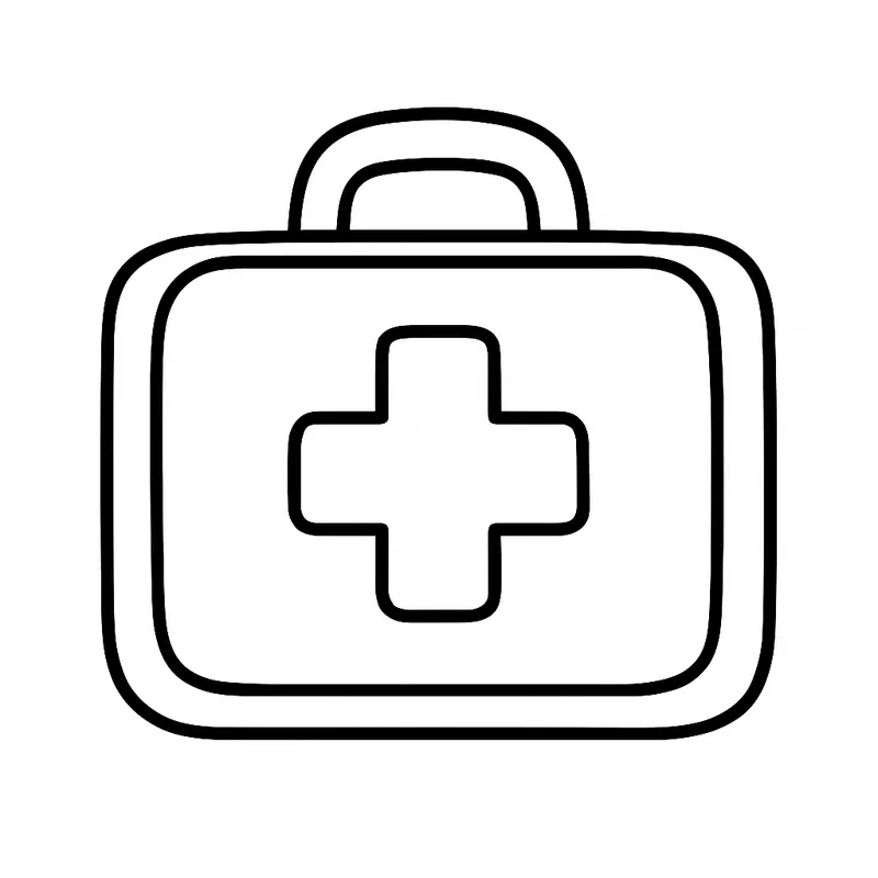 Essential First Aid Kit Coloring Page coloring page