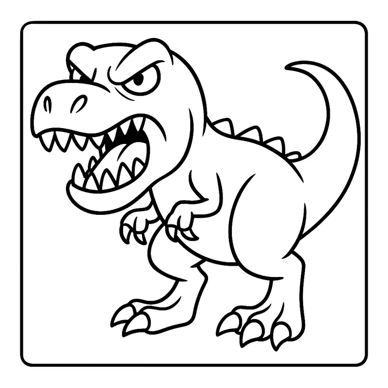 Ferocious T-Rex Roar Coloring Page coloring page
