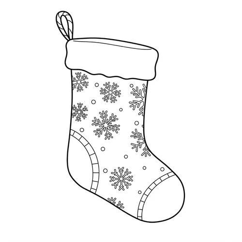 Festive Christmas Stocking Coloring Page coloring page