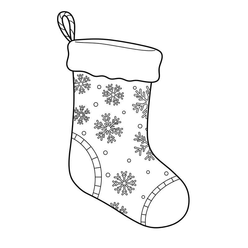 Festive Christmas Stocking Coloring Page coloring page