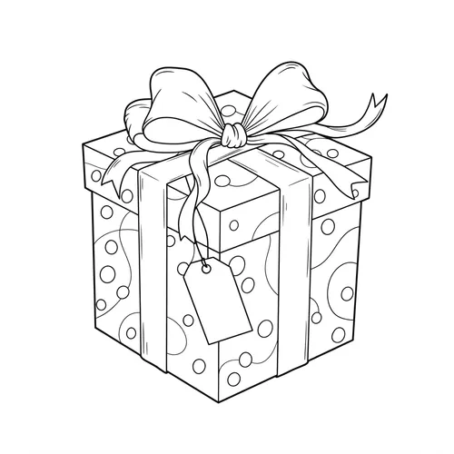Festive Gift Box Coloring Page coloring page