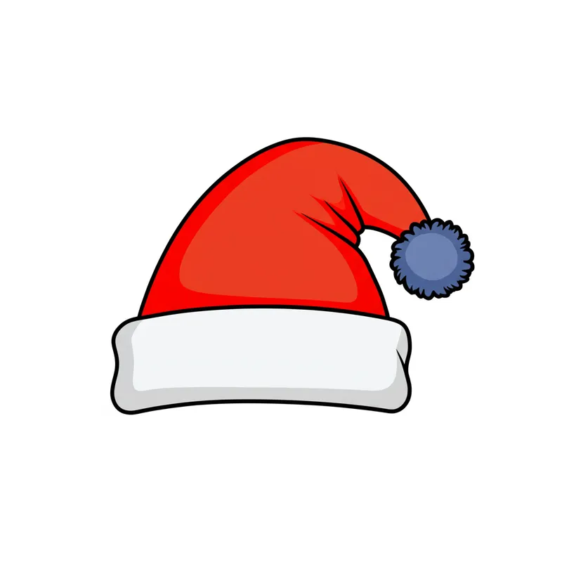 Festive Santa Hat Coloring Page colored reference