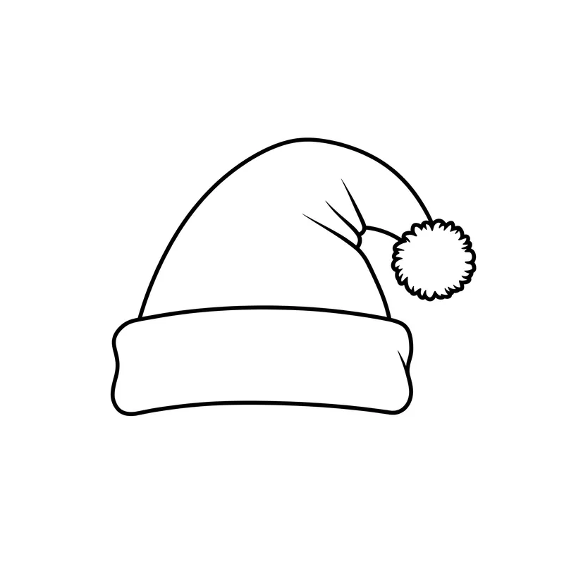 Festive Santa Hat Coloring Page coloring page