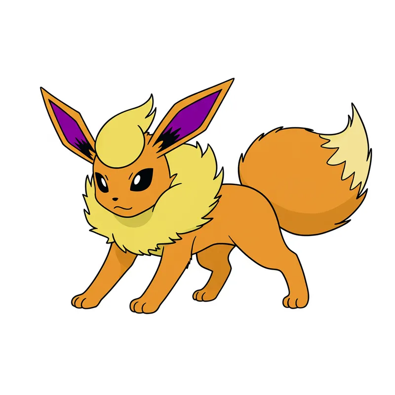 Fiery Flareon Pokémon Coloring Page colored reference