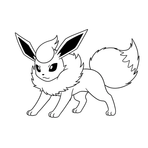 Fiery Flareon Pokémon Coloring Page coloring page