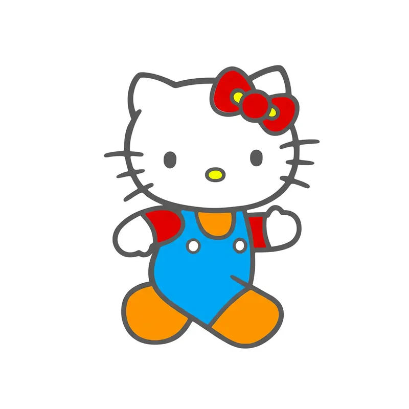 Adorable Hello Kitty Walking Coloring Page colored reference