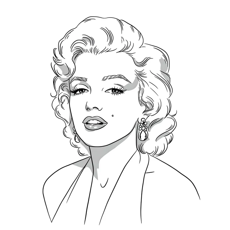 Iconic Marilyn Monroe Portrait Coloring Page coloring page