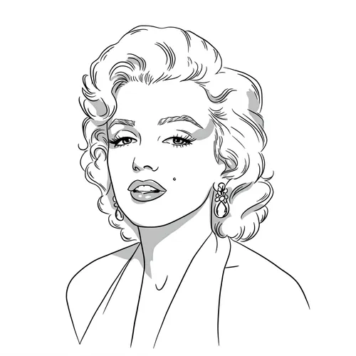 Iconic Marilyn Monroe Portrait Coloring Page coloring page