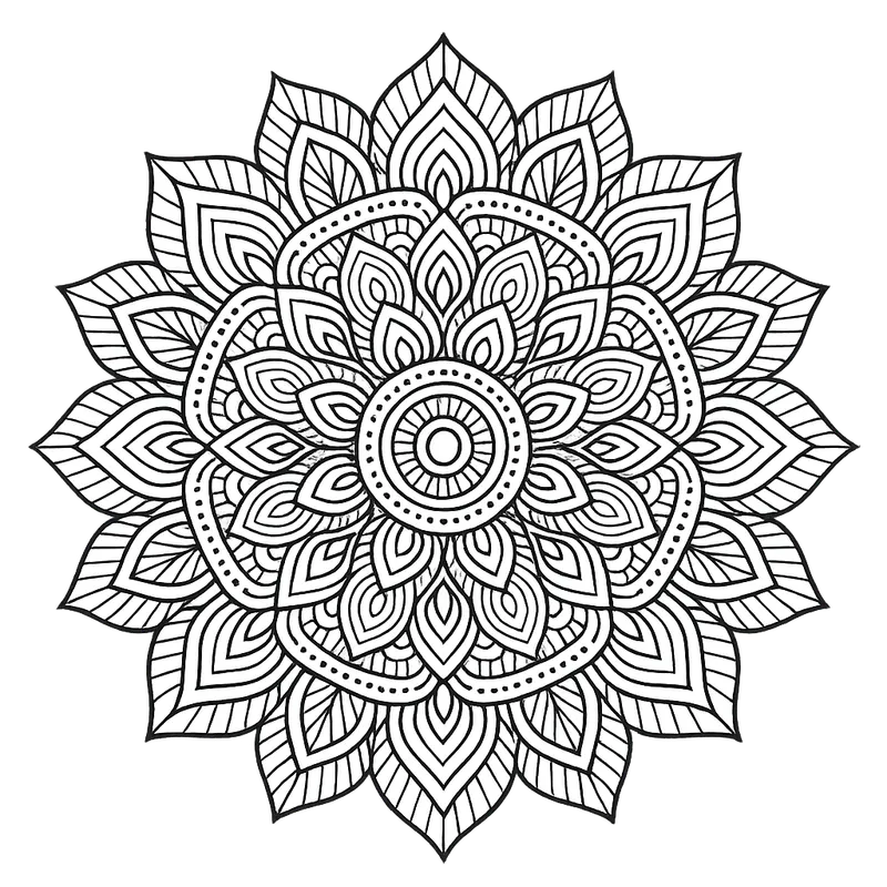 Intricate Floral Mandala Coloring Page coloring page