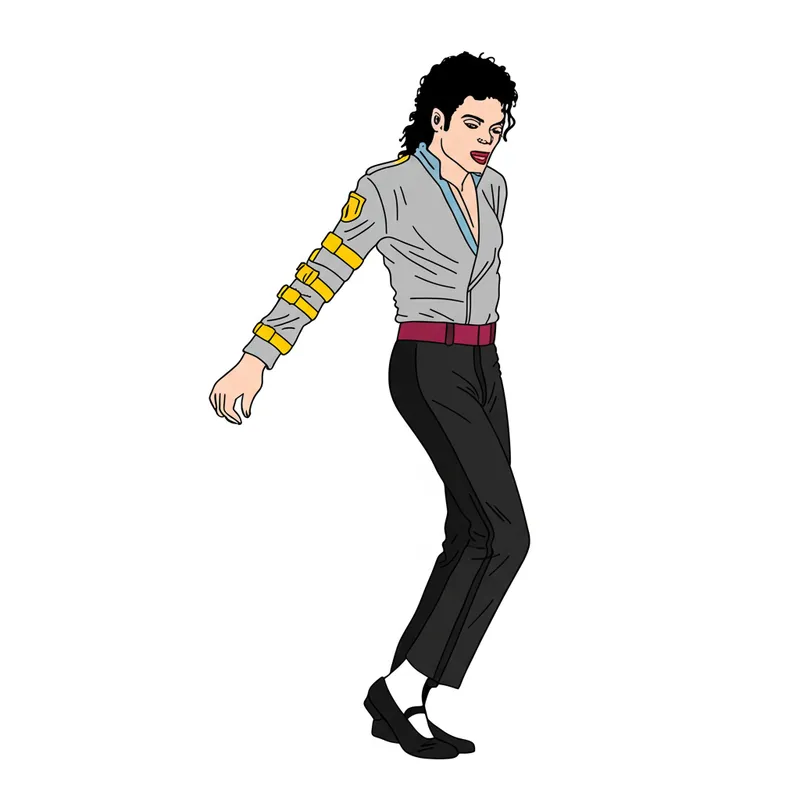 King of Pop Michael Jackson Coloring Page colored reference