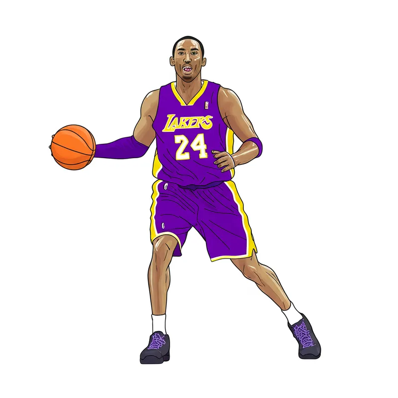 Kobe Bryant Dribbling Coloring Page colored reference
