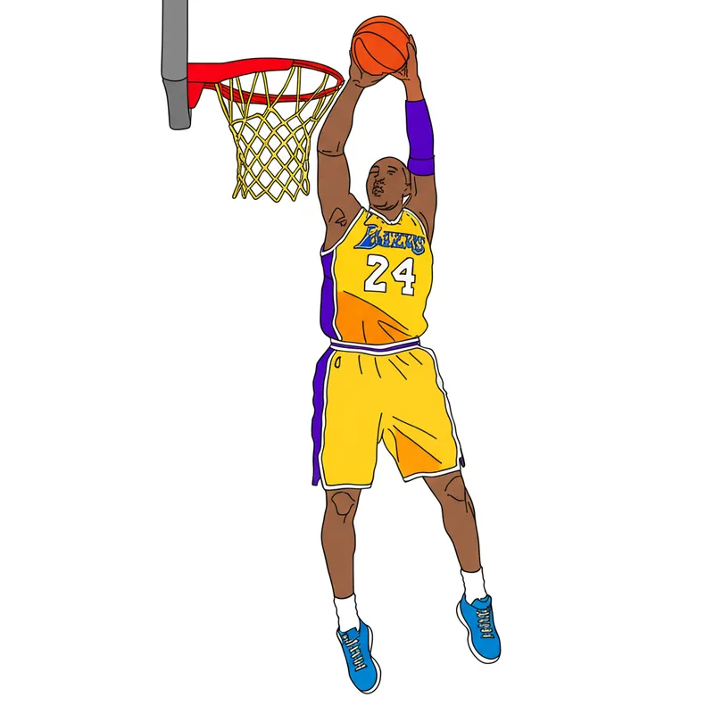 Kobe Bryant Legendary Dunk Coloring Page colored reference