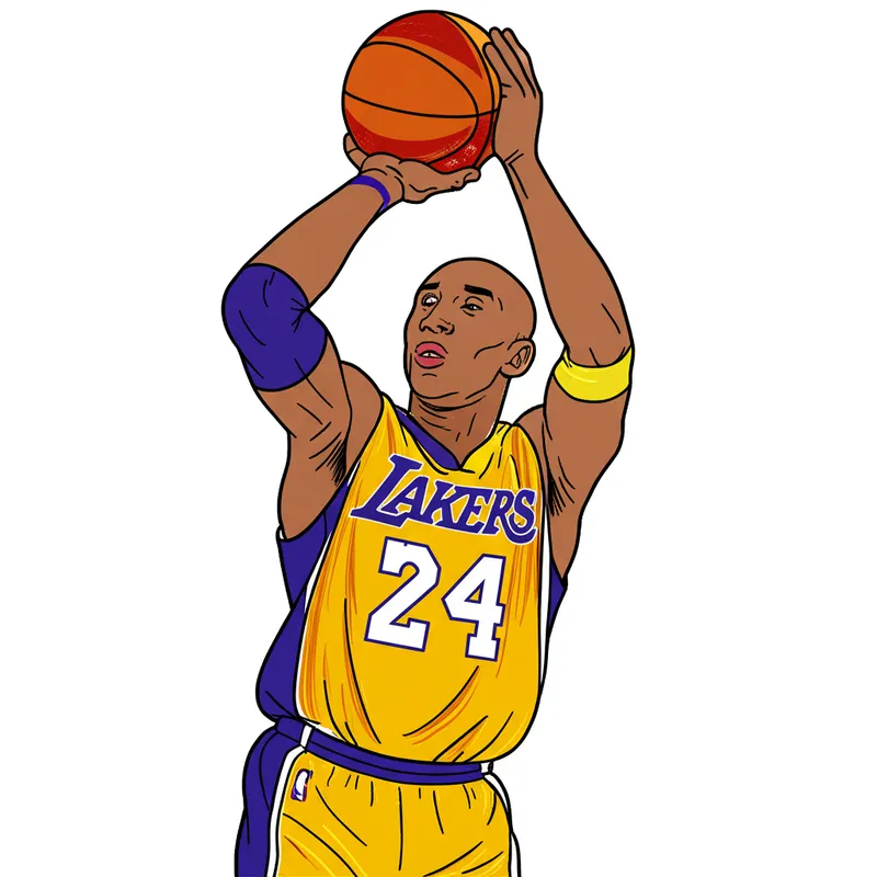 Kobe Bryant "Mamba Shot" Coloring Page colored reference