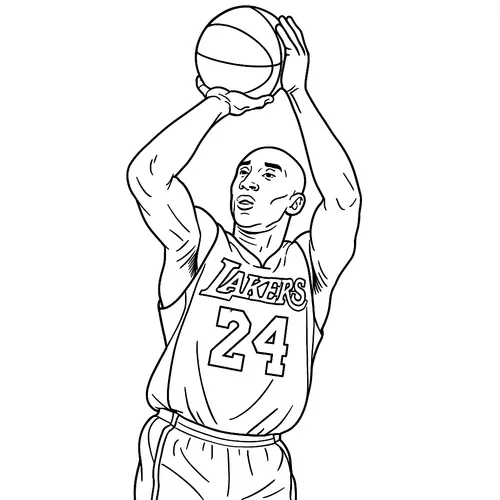 Kobe Bryant "Mamba Shot" Coloring Page coloring page
