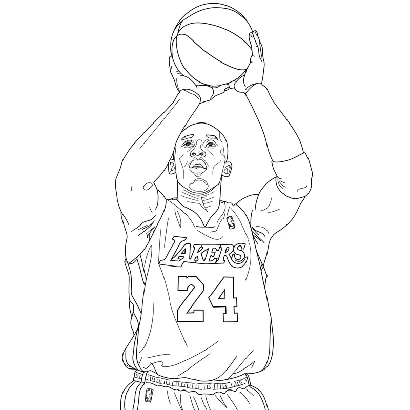 Kobe Bryant Lakers Legend Coloring Page coloring page
