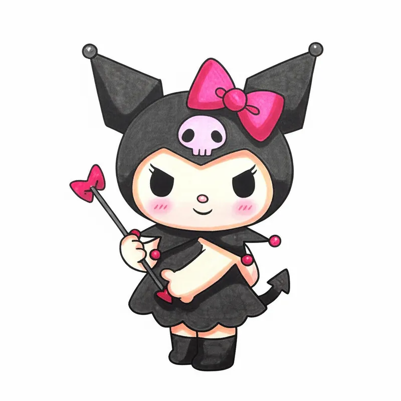 Kuromi the Mischievous Rebel Coloring Page colored reference