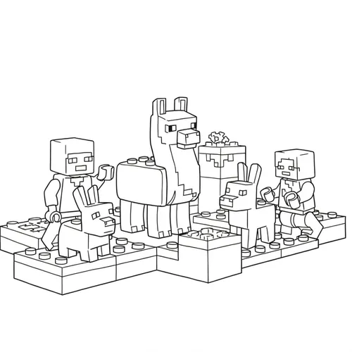 LEGO Minecraft Llama Adventure Coloring Page coloring page