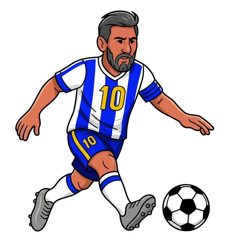 Legendary Soccer Star Lionel Messi Coloring Page colored reference