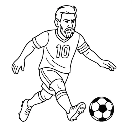 Legendary Soccer Star Lionel Messi Coloring Page coloring page