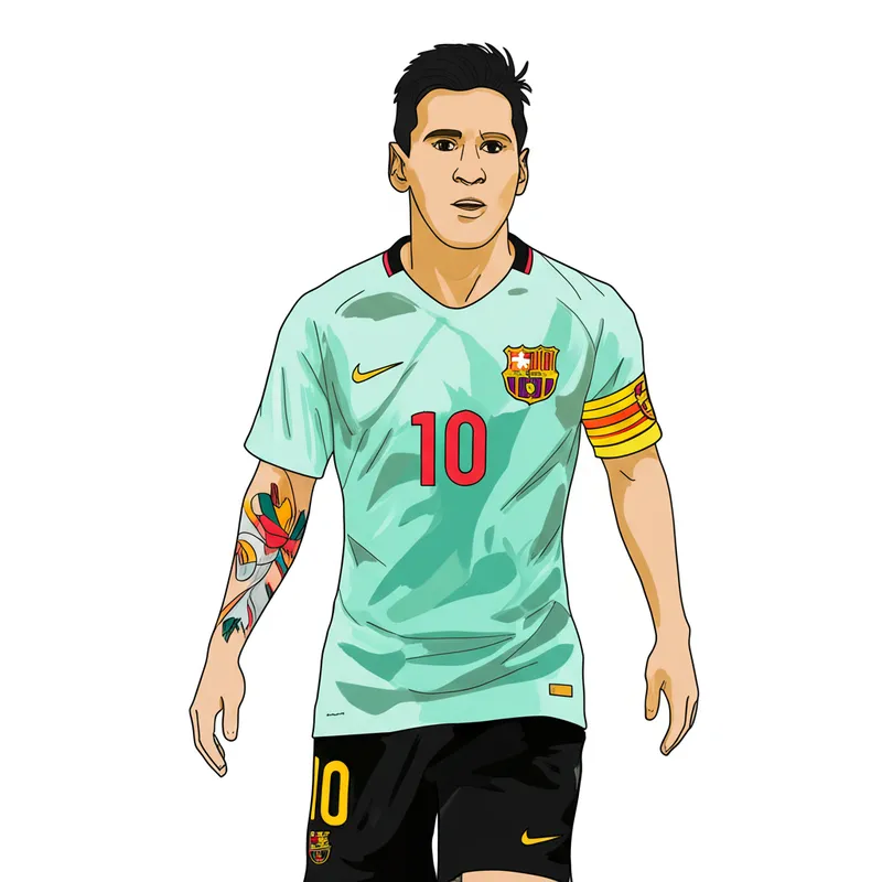 Lionel Messi Football Legend Coloring Page colored reference