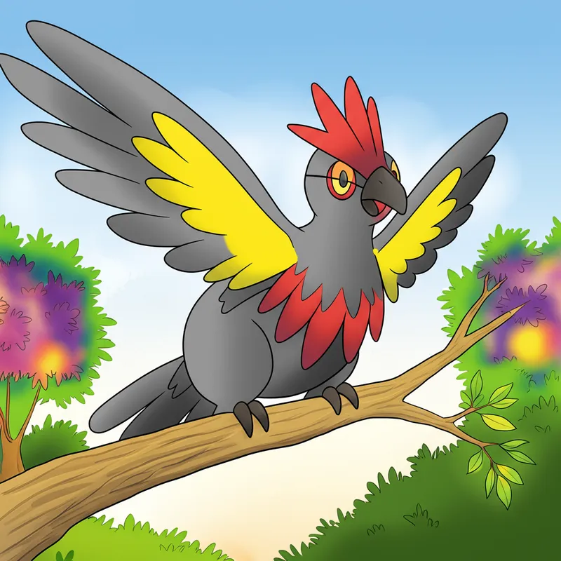 Majestic Pidgeot Pokemon Coloring Page colored reference