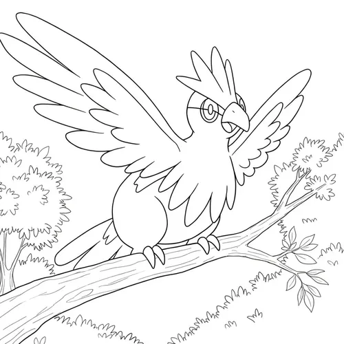 Majestic Pidgeot Pokemon Coloring Page coloring page