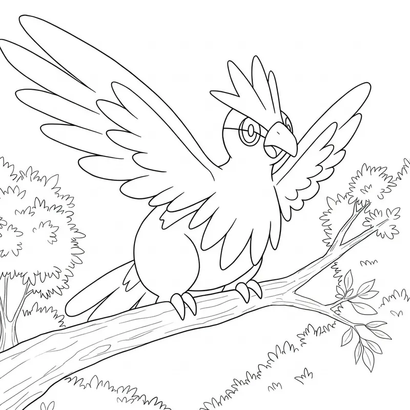 Majestic Pidgeot Pokemon Coloring Page coloring page