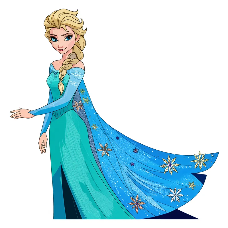 Majestic Queen Elsa Coloring Page colored reference