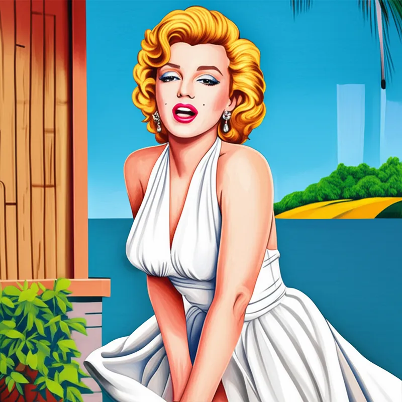 Iconic Marilyn Monroe Coloring Page colored reference