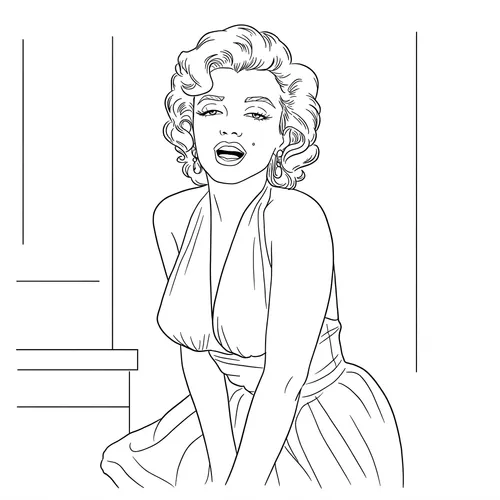 Iconic Marilyn Monroe Coloring Page coloring page