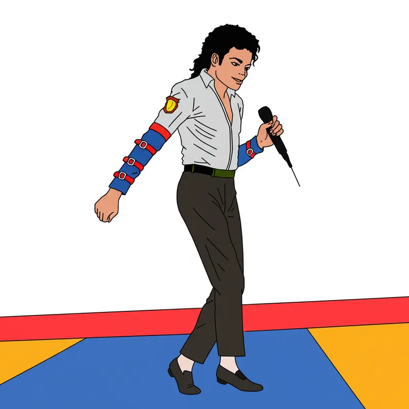 Michael Jackson King of Pop Coloring Page colored reference