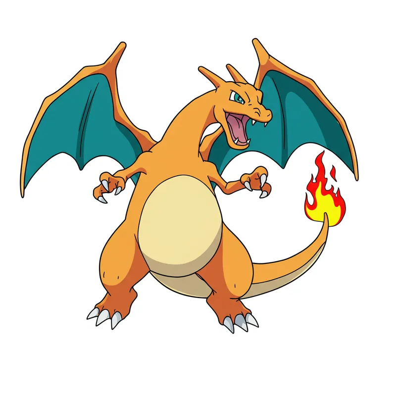 Mighty Charizard Pokémon Coloring Page colored reference