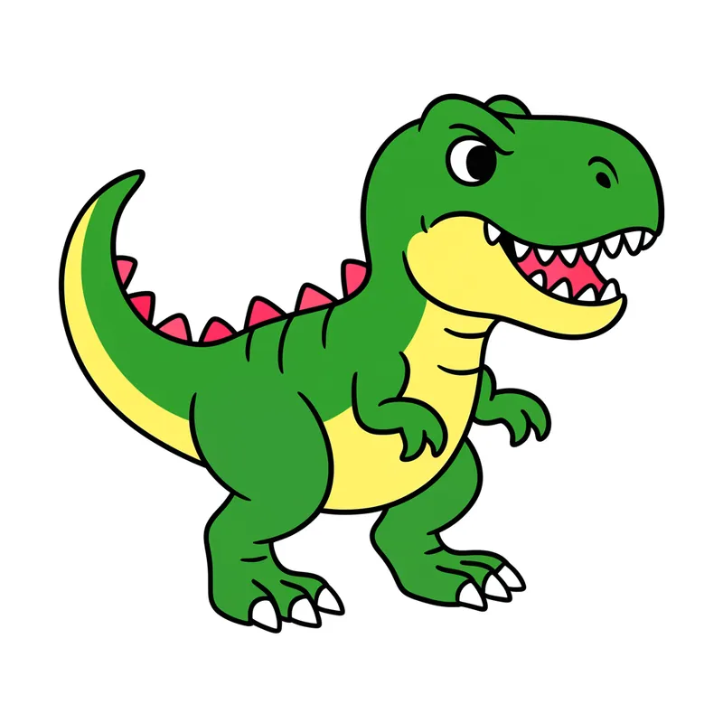 Mighty T-Rex Dinosaur Coloring Page colored reference