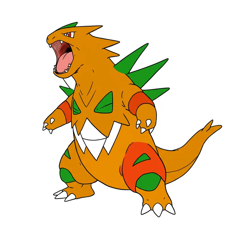 Mighty Tyranitar Pokémon Coloring Page colored reference